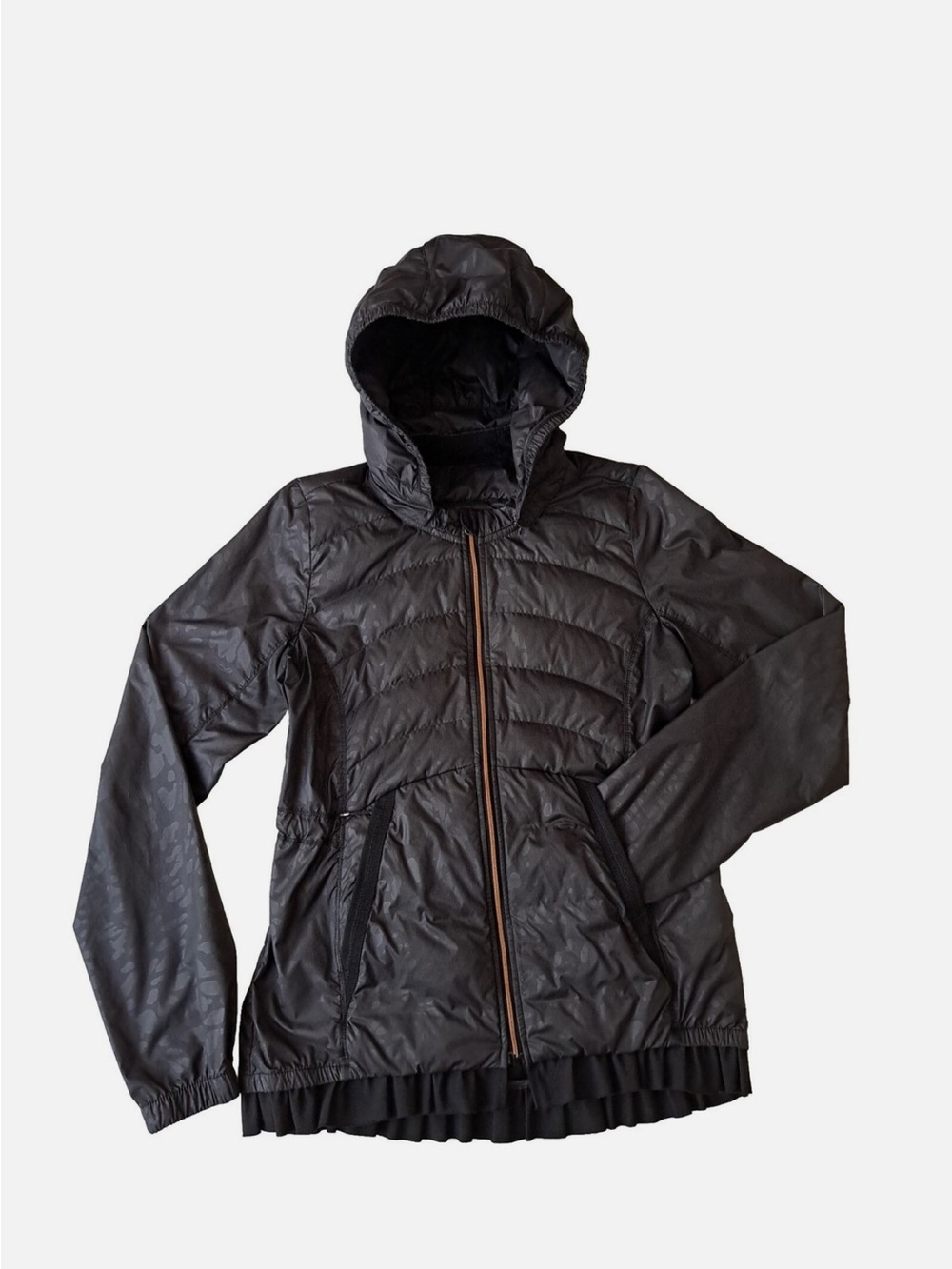 lululemon athletica Black Quilted Hooded Puffer Jacket